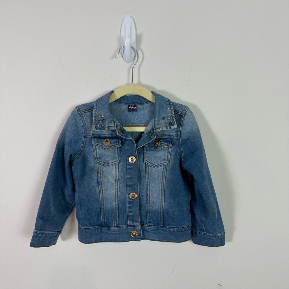 Zara Baby Girl Stud Denim Jean Jacket Size 18 to 24 Months